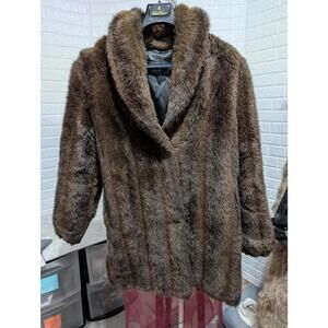 #11 Vintage Brown Faux Fur Coat by Monterey Fashions Sm 22" x 31"